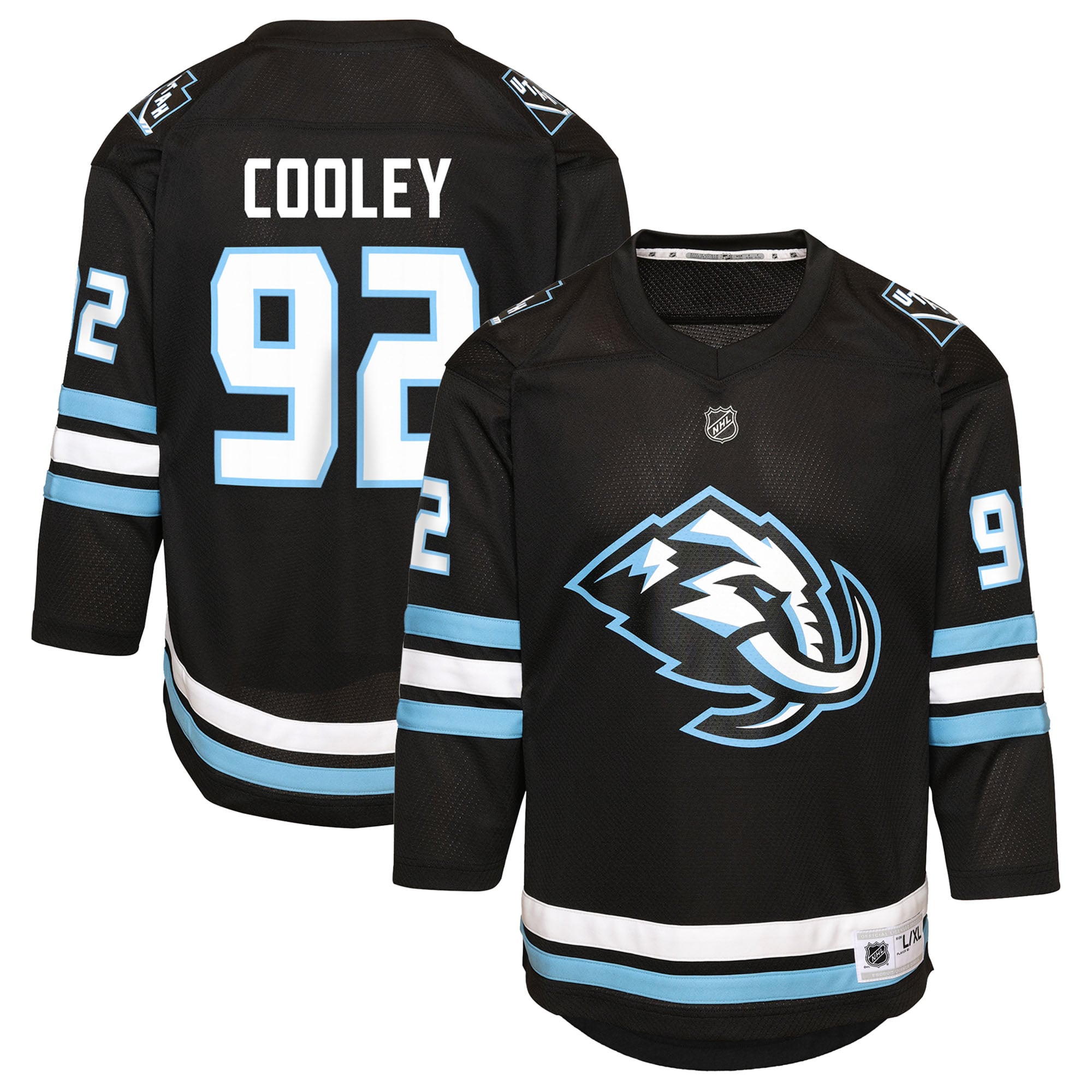 Maillot de joueur réplique à domicile noir des Utah Mammoth Logan Cooley pour jeunes